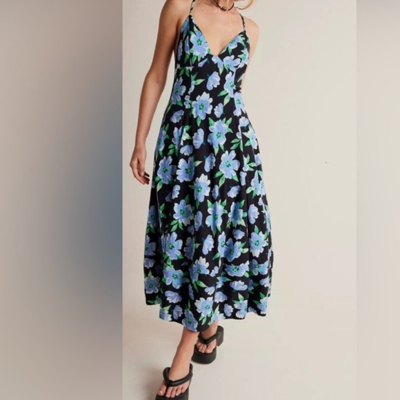 NWT Free People Finer Things Blue Combo Floral Tea Party Dress - Picture 1 of 12